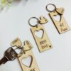 Portachiavi in legno con Cuore intagliato - immagine 4