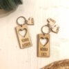 Portachiavi in legno con Cuore intagliato