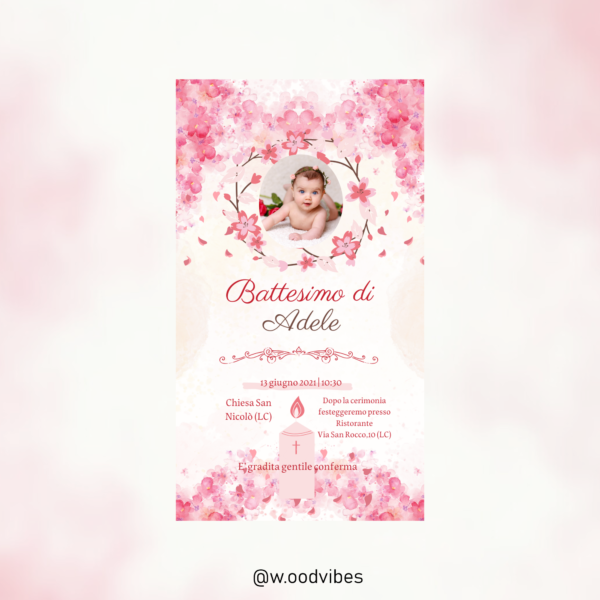 Invito Digitale Personalizzabile Battesimo, Cresima o Prima Comunione